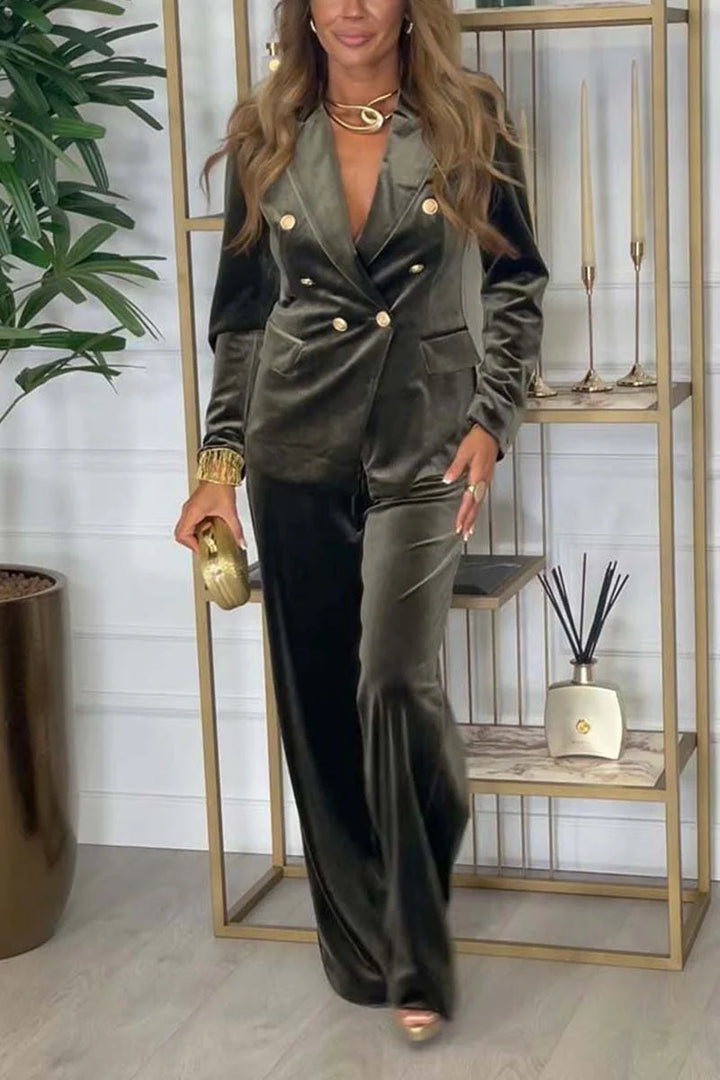 Conjunto Lora Terciopelo Mujer - Traje Lujoso De Dos Piezas
