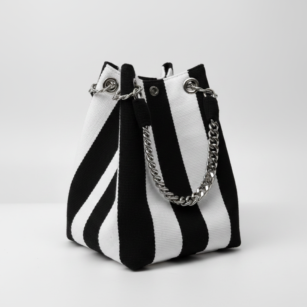 ALGARVE BOLSO TELA NEGRO BLANCO