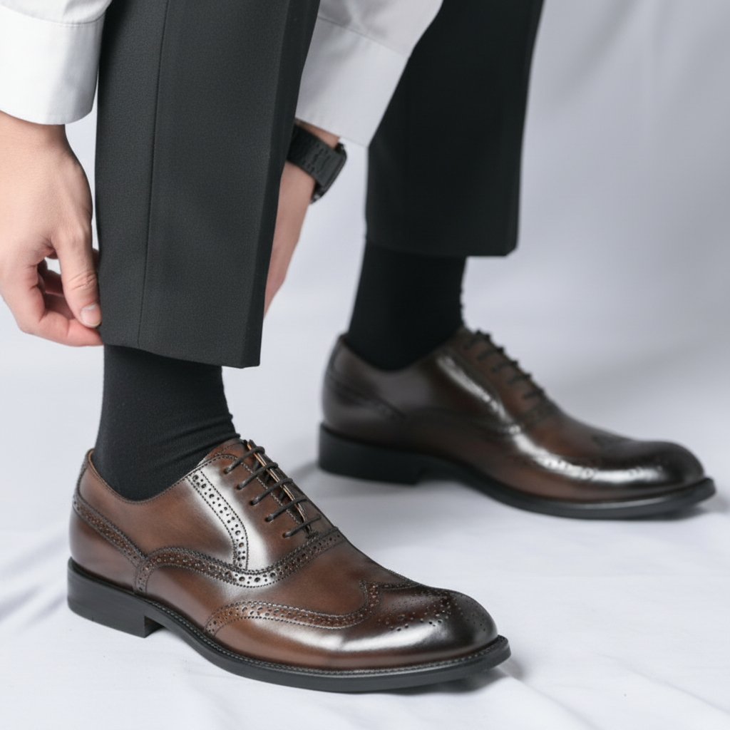 Carlos - Sapatos Clássicos De Fato Em Couro Brogue