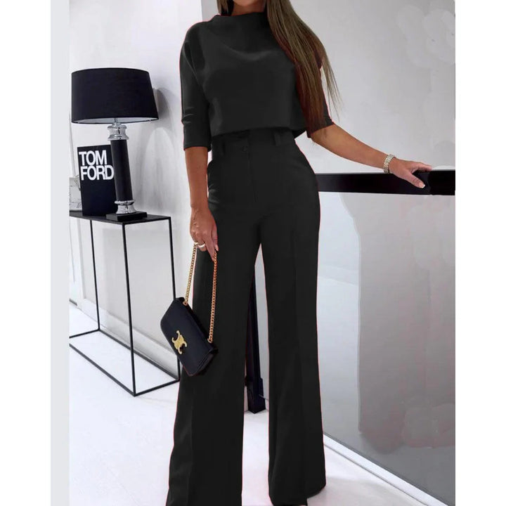 Women's Elegant Wide-Leg Tailored Pants Set