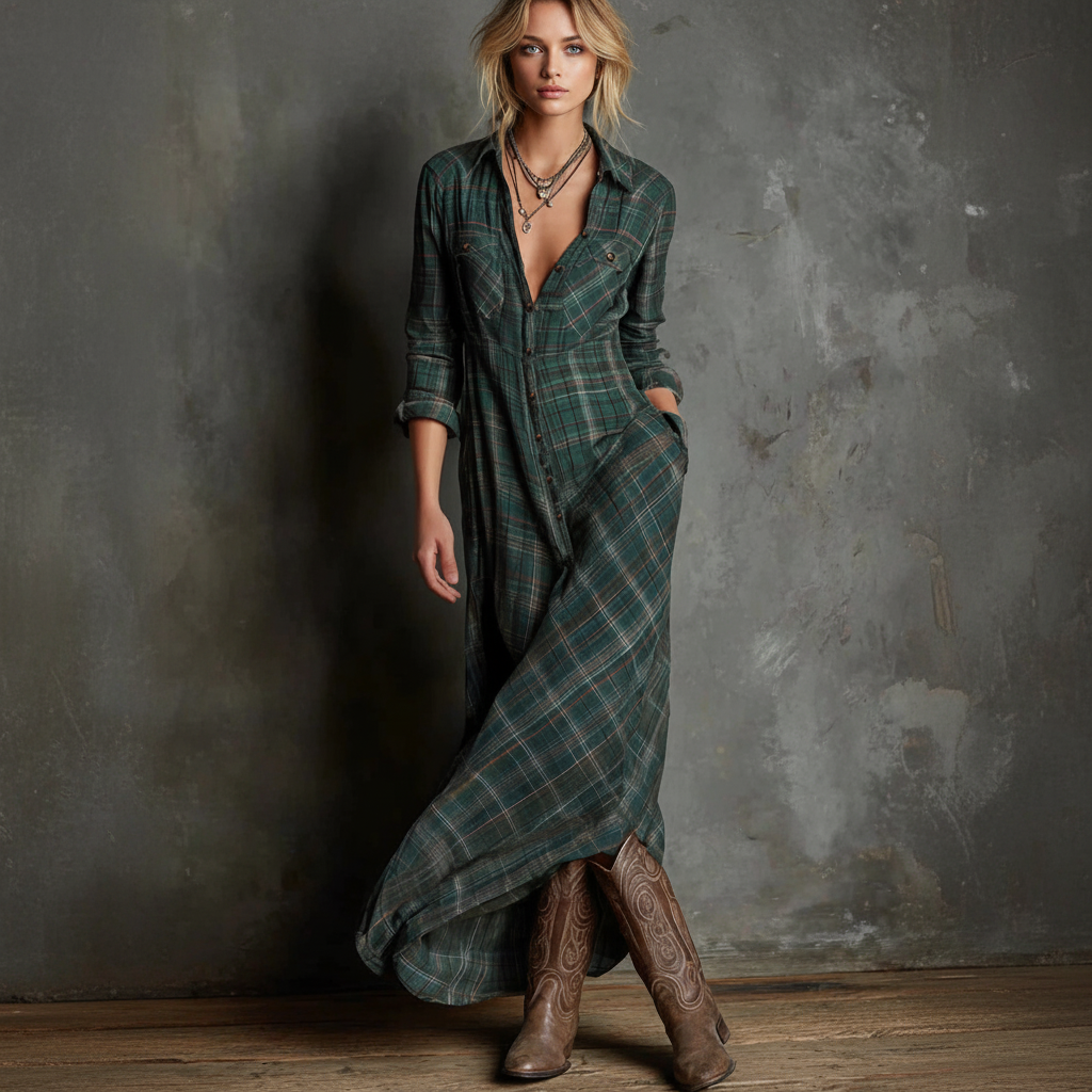 Lídia - vestido largo camisero