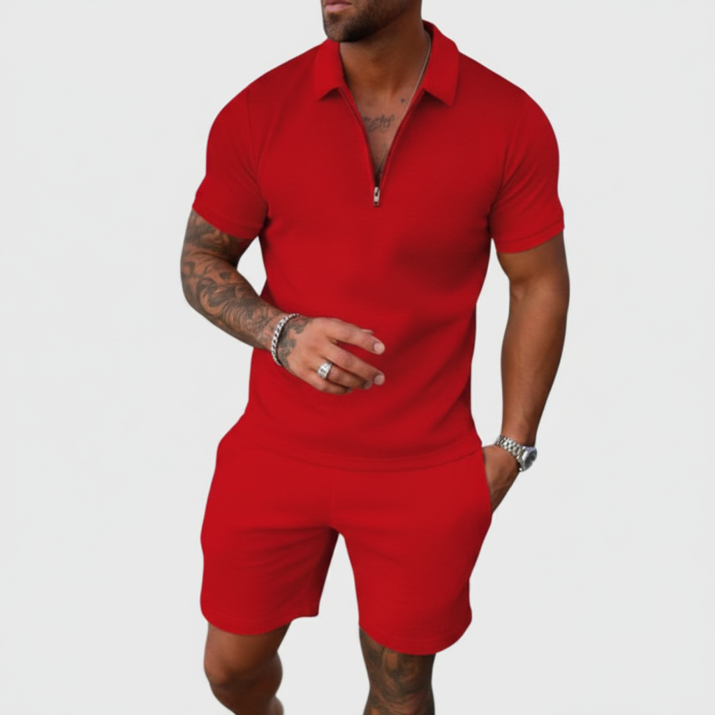 André - Conjunto de Camisa Polo y Shorts