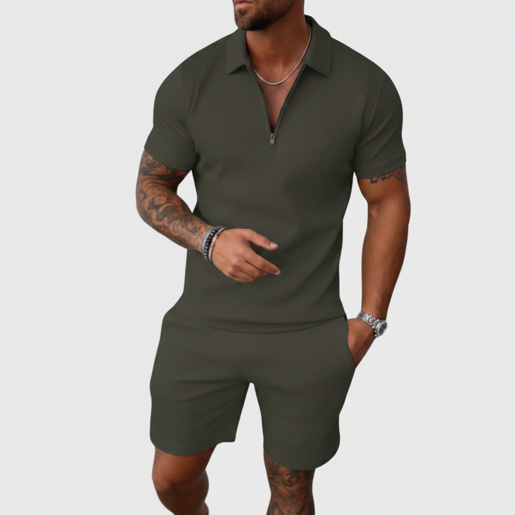 André - Conjunto de Camisa Polo y Shorts