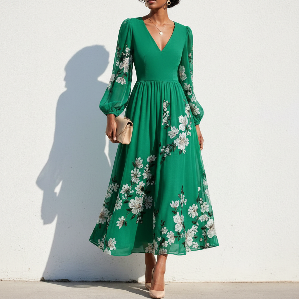 Aurelia - Vestido Midi con Escote en V HD 4
