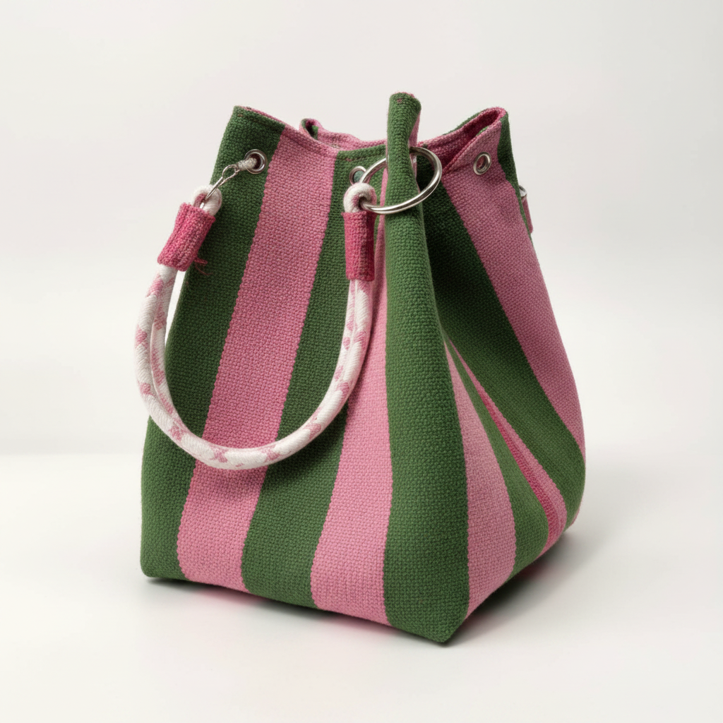ALGARVE BOLSO TELA ROSA VERDE