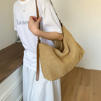 BOLSO HOBO DE PAJA TEJIDA ESTILO VACACIONES K26051910