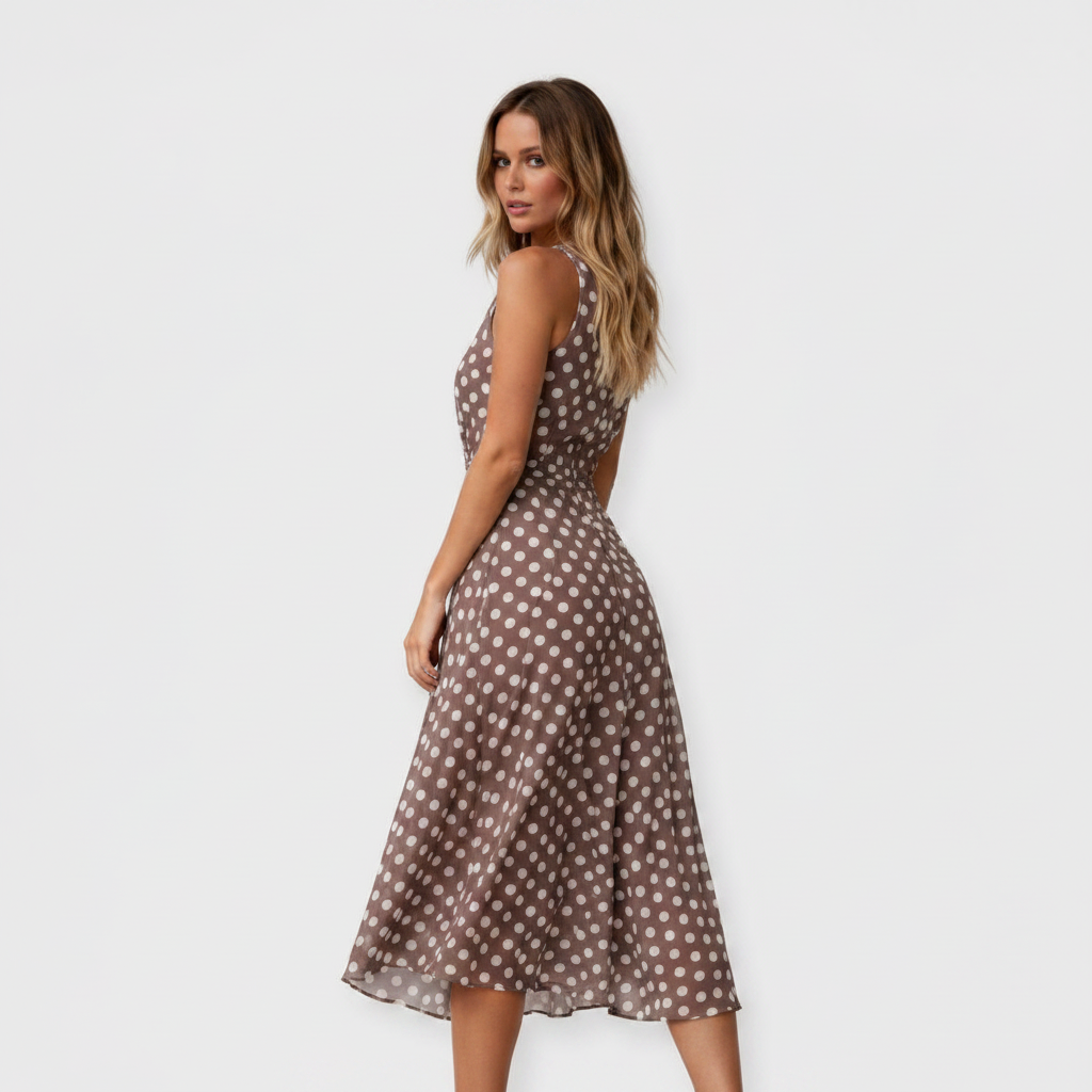 Danae | vestido midi de lunares