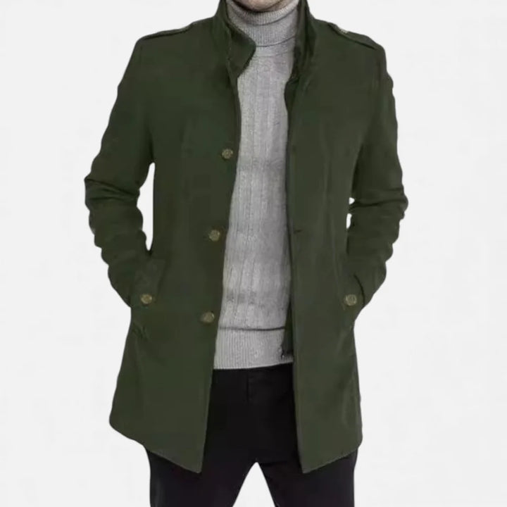 Matteo | Abrigo De Lana Para Hombre, Longitud Media Con Cremallera