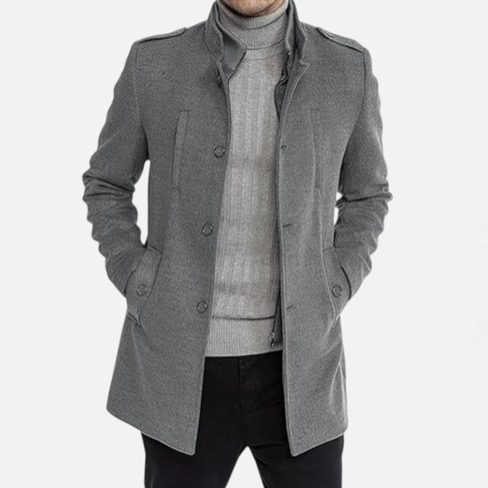 Matteo | Abrigo De Lana Para Hombre, Longitud Media Con Cremallera