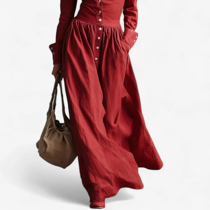 Janine™ - Vestido Elegante Con Botones
