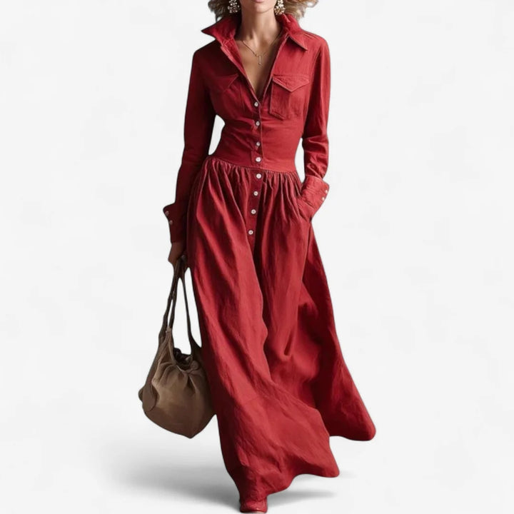 Janine™ - Vestido Elegante Con Botones
