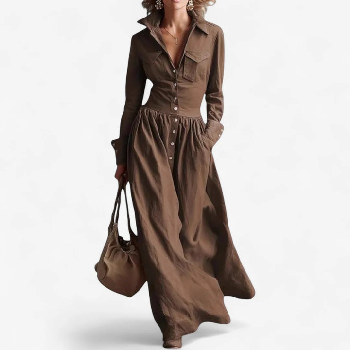 Janine™ - Vestido Elegante Con Botones