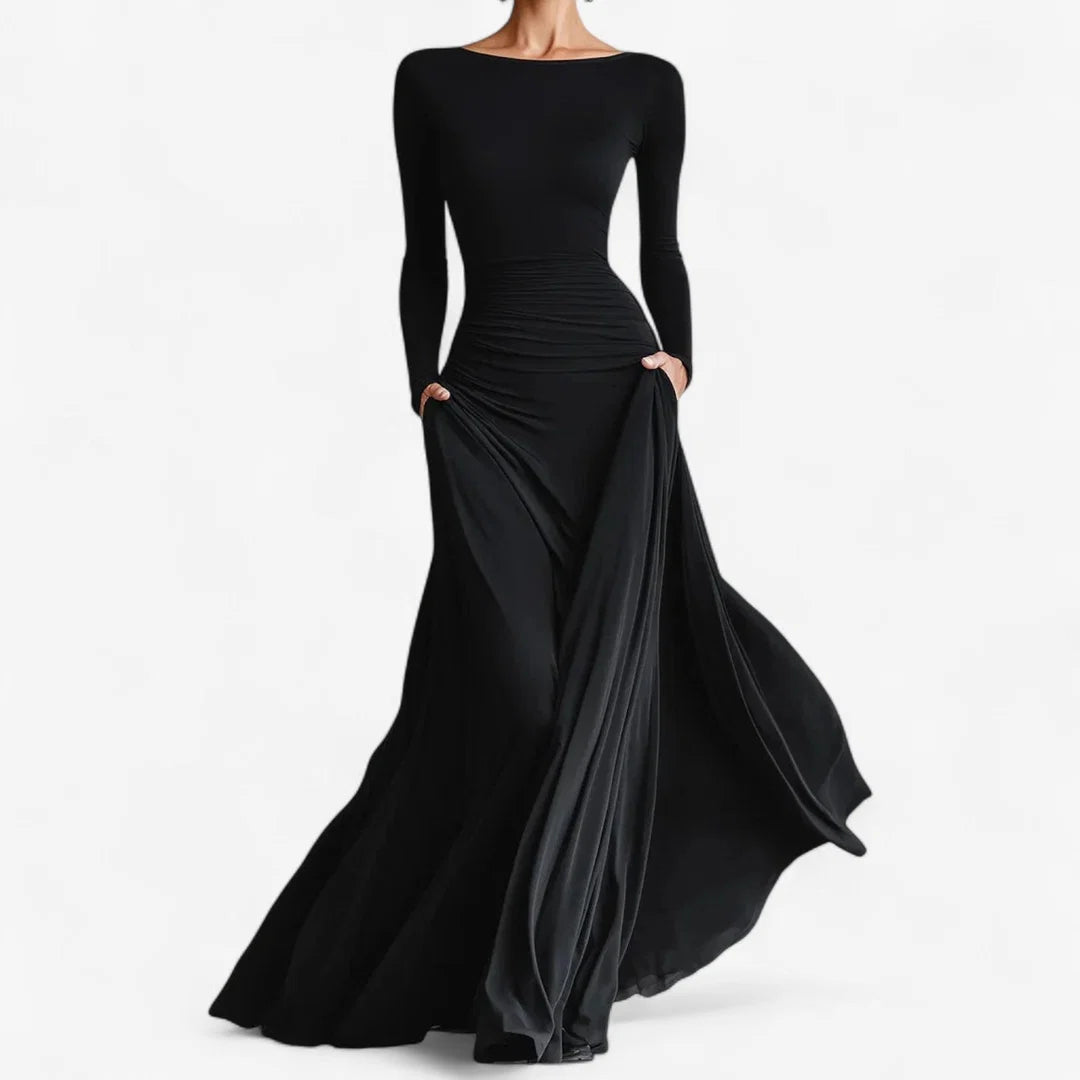 Salima™ | Vestido Fluido Con Corpío Ceñido