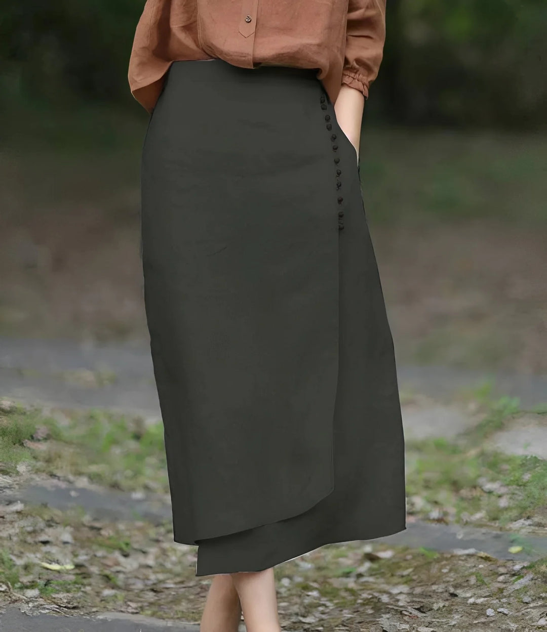 Manda - Falda Asimétrica Elegante En Línea A Para Mujer