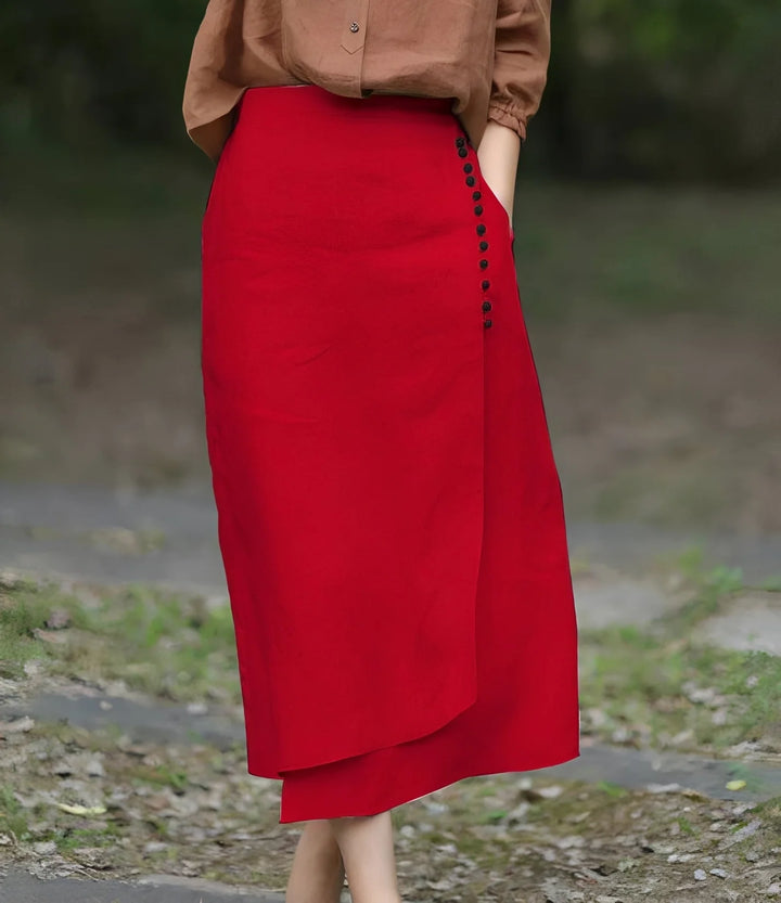 Manda - Falda Asimétrica Elegante En Línea A Para Mujer