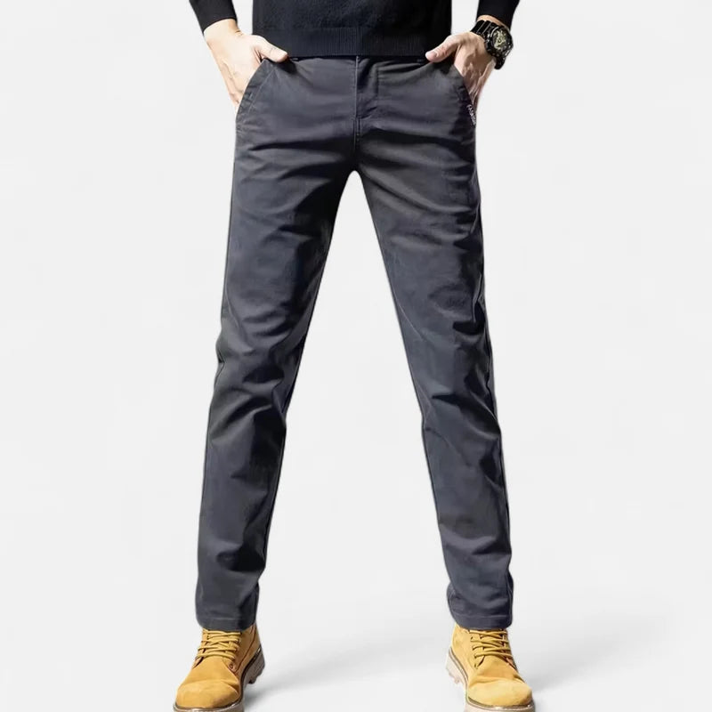 Valmonti | Pantalones Para Hombre - Elegancia Tailored De Algodón Pierna Recta