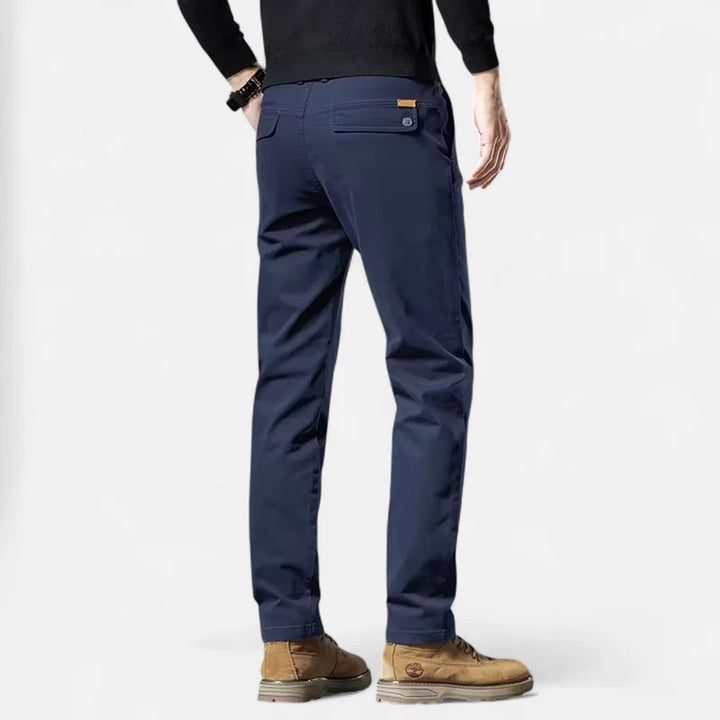 Valmonti | Pantalones Para Hombre - Elegancia Tailored De Algodón Pierna Recta