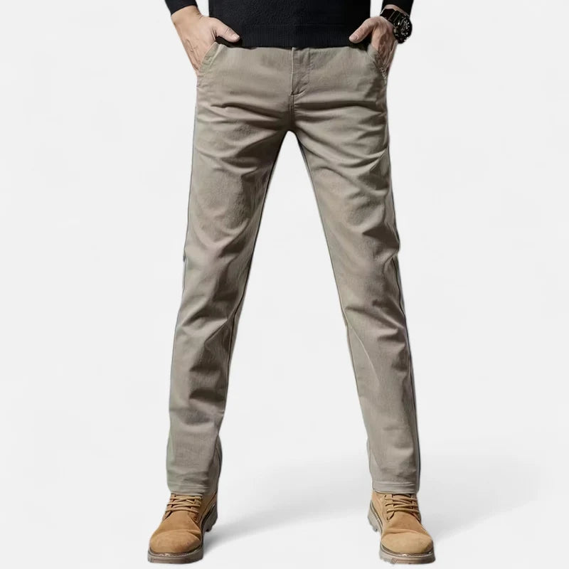 Valmonti | Pantalones Para Hombre - Elegancia Tailored De Algodón Pierna Recta