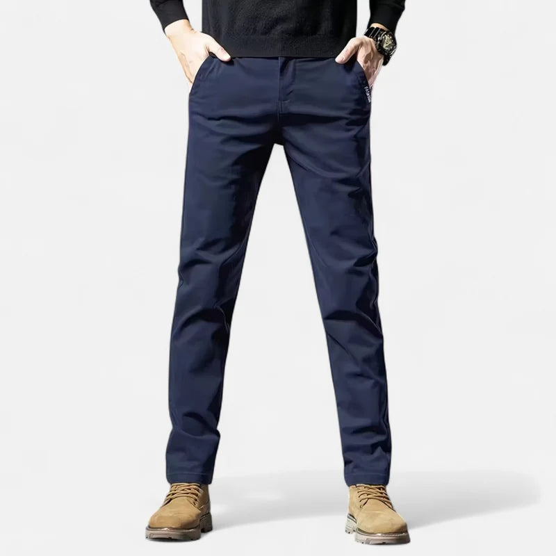 Valmonti | Pantalones Para Hombre - Elegancia Tailored De Algodón Pierna Recta