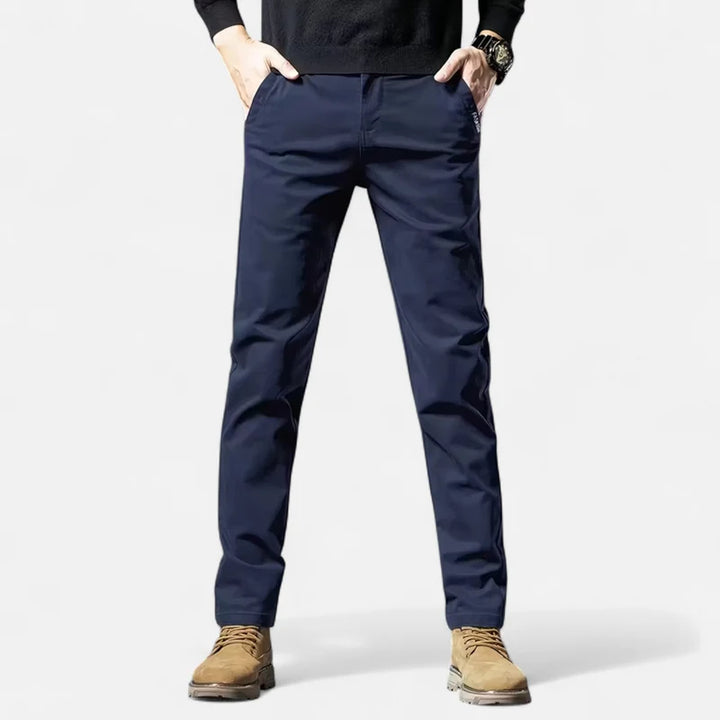 Valmonti | Pantalones Para Hombre - Elegancia Tailored De Algodón Pierna Recta