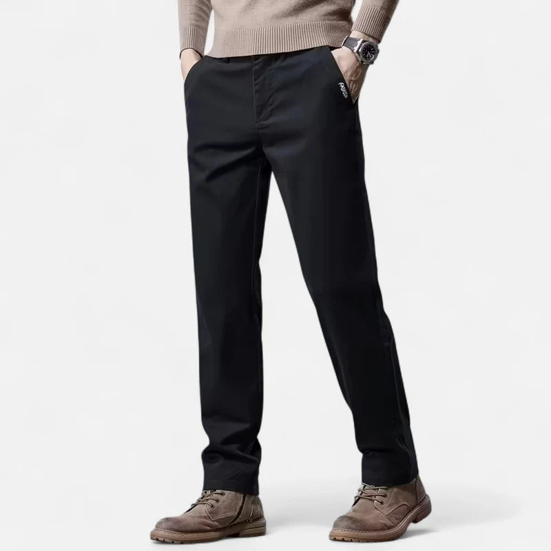 Valmonti | Pantalones Para Hombre - Elegancia Tailored De Algodón Pierna Recta