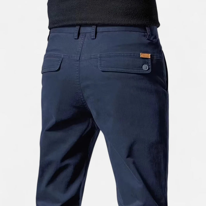 Valmonti | Pantalones Para Hombre - Elegancia Tailored De Algodón Pierna Recta