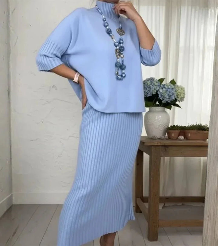 Debora | Ribbed Knit Skirt Set