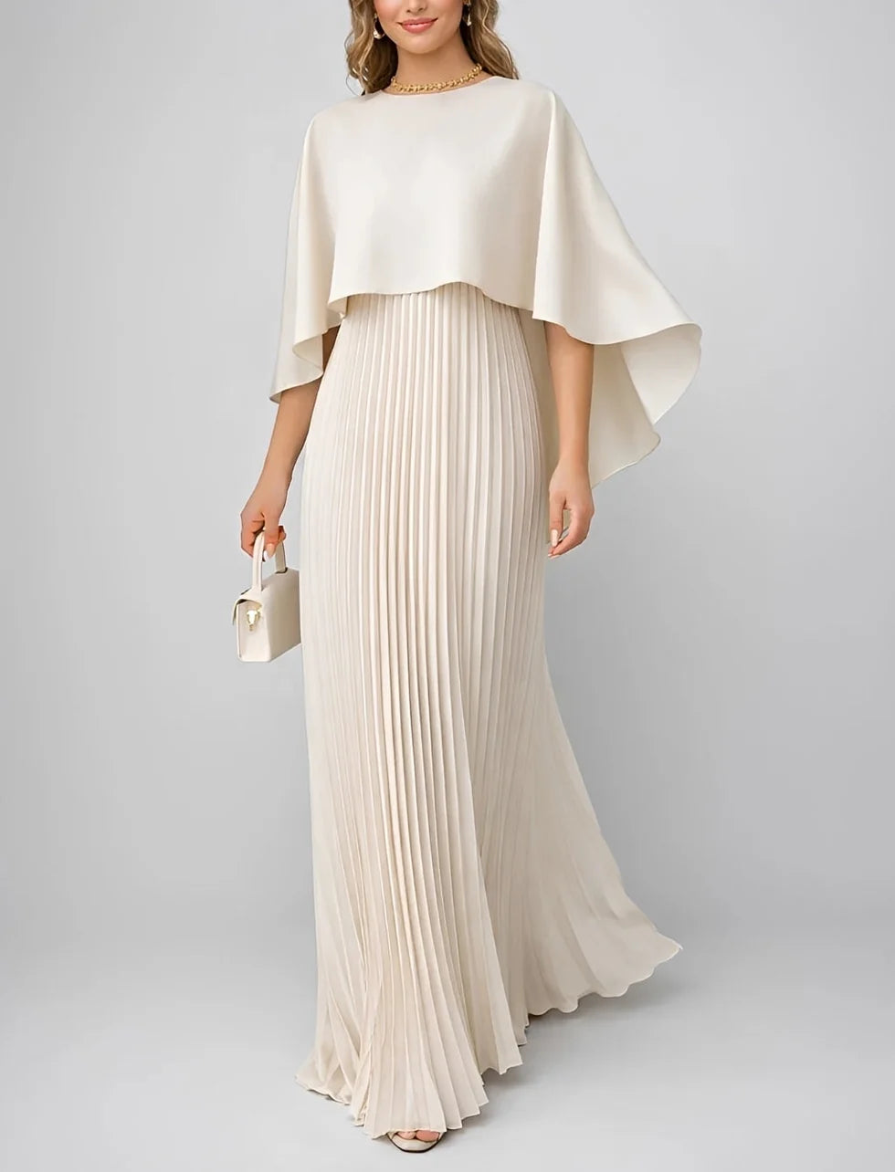 Zuzanna | Vestido Maxi Elegante De Chiffon Plissado