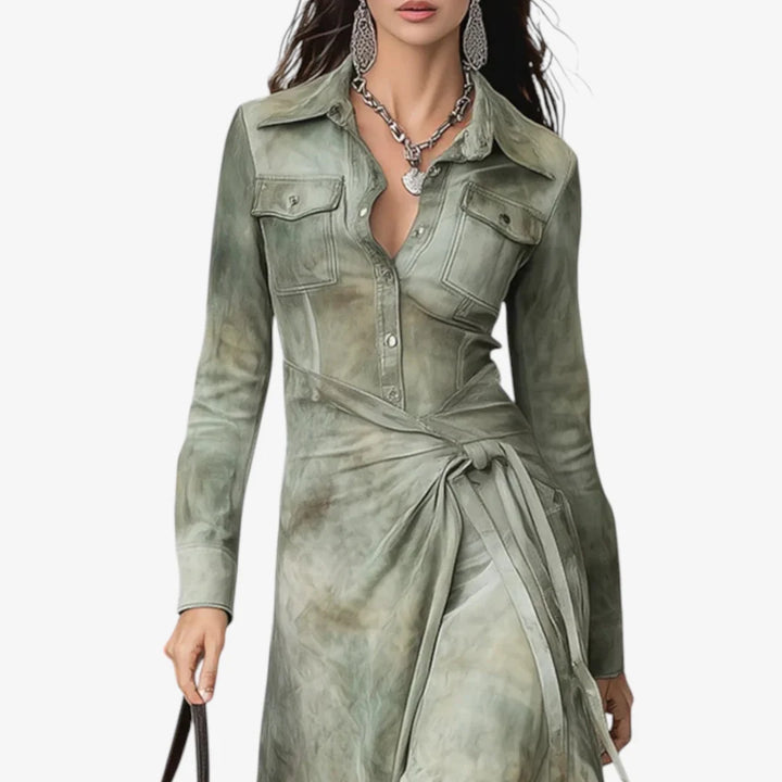 Sandie™ | Maxivestido Estilo Western Con Estampado Tie-dye