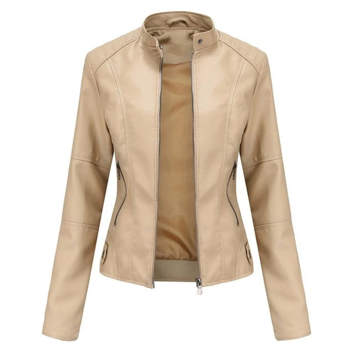 Irina | Chaqueta De Polipiel Mujer Corta Cuello Alto Con Cremallera