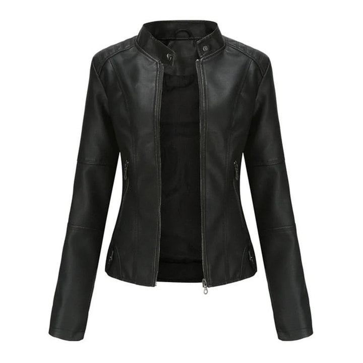 Irina | Chaqueta De Polipiel Mujer Corta Cuello Alto Con Cremallera