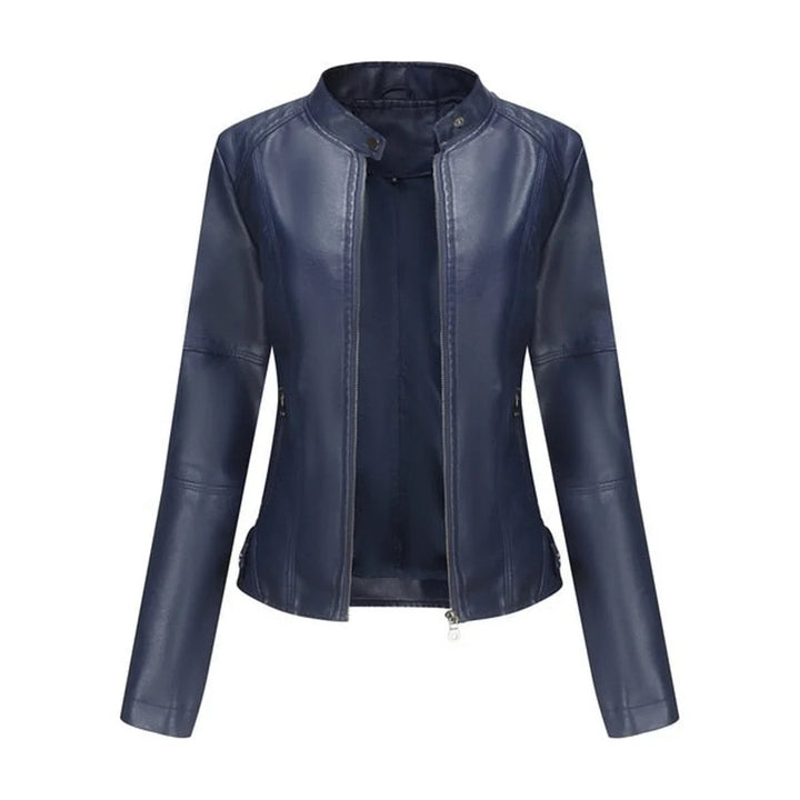 Irina | Chaqueta De Polipiel Mujer Corta Cuello Alto Con Cremallera