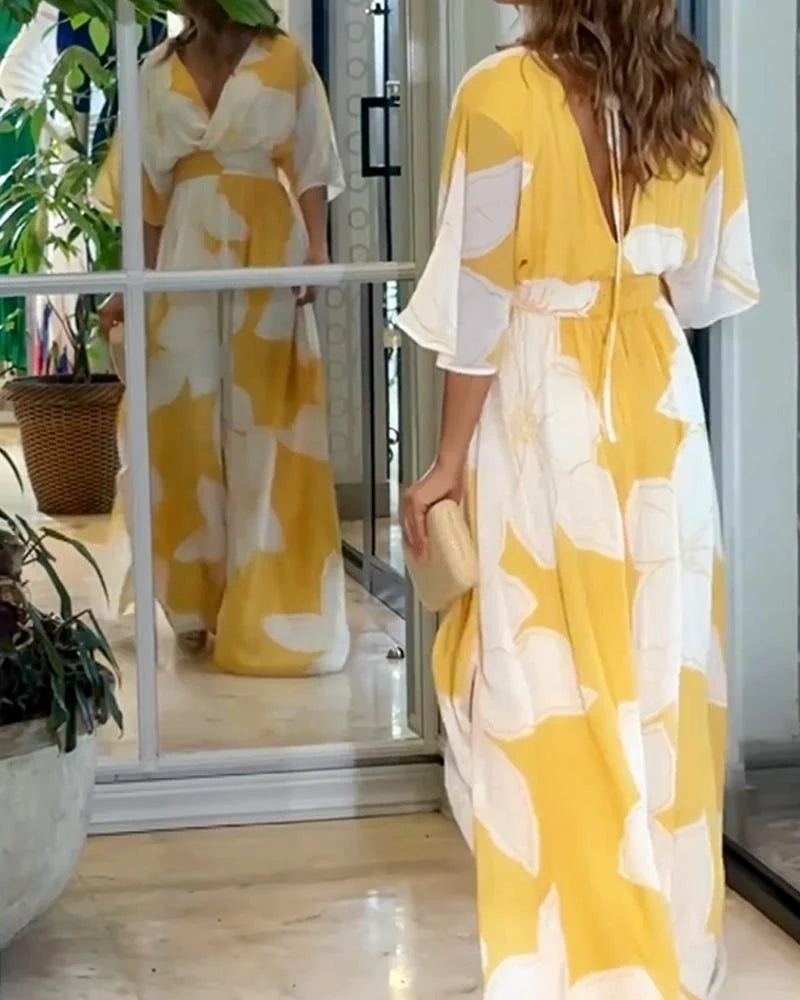 VESTIDO MIDI FLORAL MULHER VERÃO