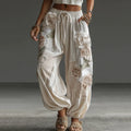 - PANTALONES LINO PATCHWORK FLORAL RETRO