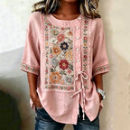 - TOP BOHO FLORAL RETRO MANGA CORTA