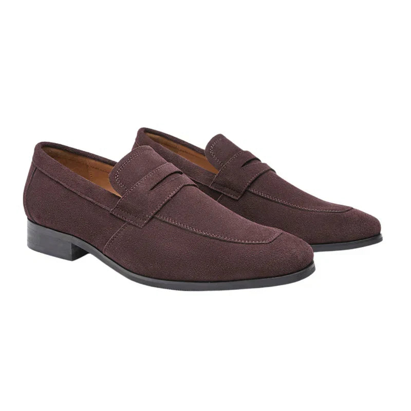 MEN'S SUEDE PENNY LOAFERS – STYLISH SLIP-ON DRESS SHOES