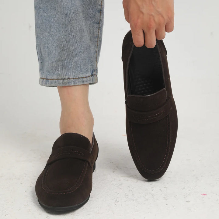 MEN'S SUEDE PENNY LOAFERS – STYLISH SLIP-ON DRESS SHOES