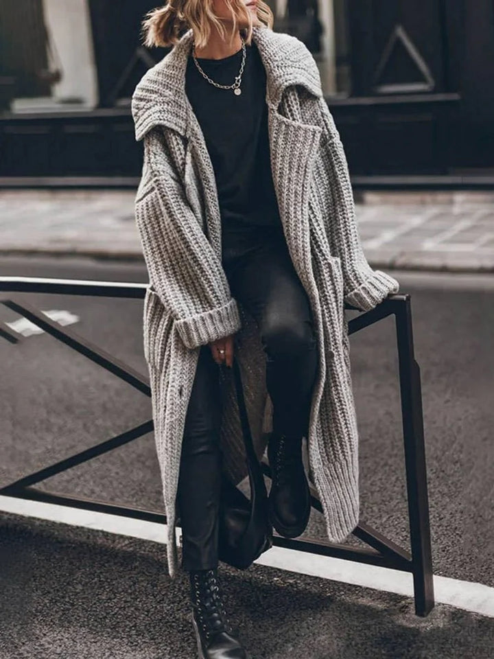 Mariana | Cardiégan De Punto Grueso Oversize Mujer Largo Con Bolsillos