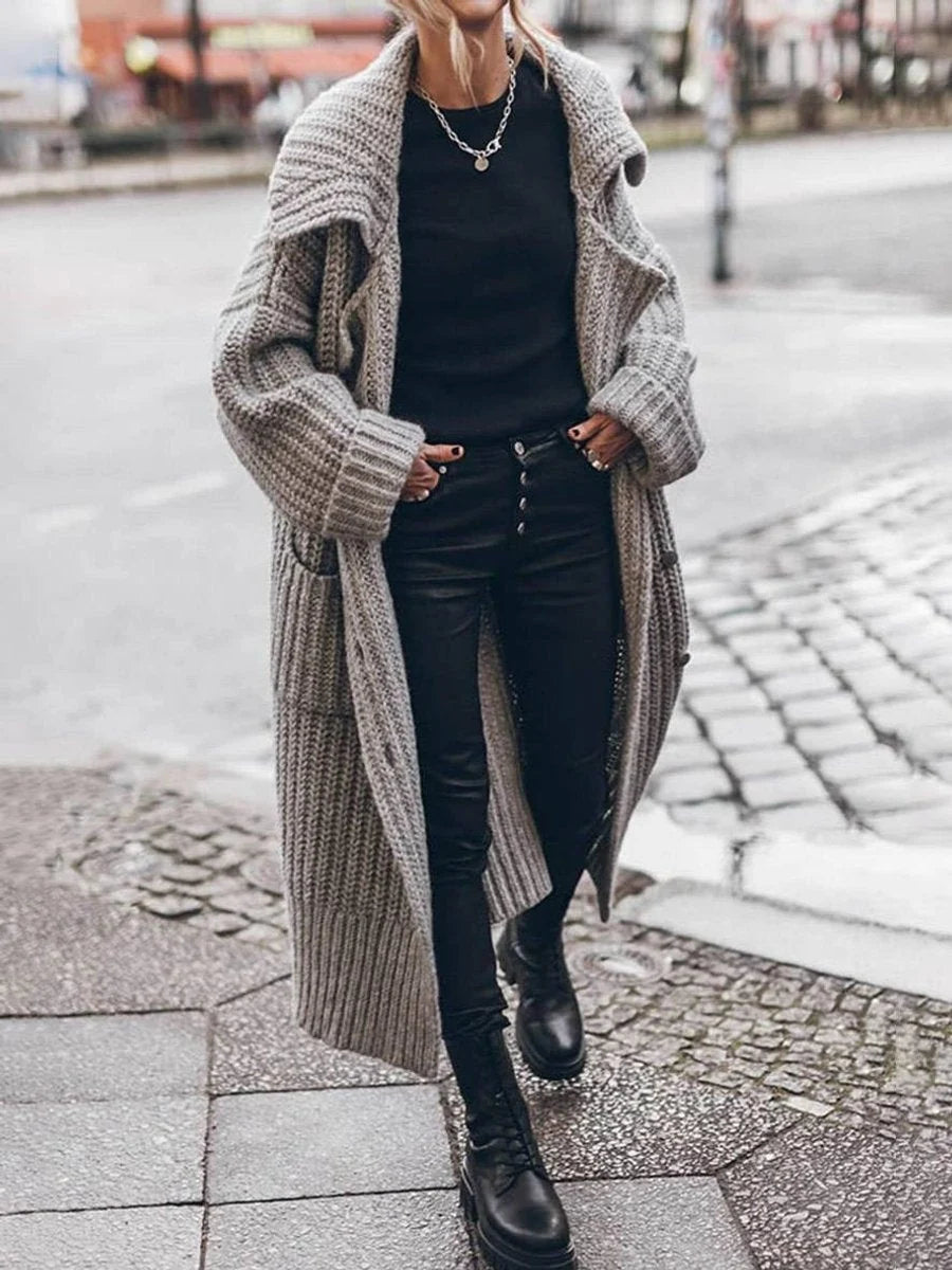Mariana | Cardiégan De Punto Grueso Oversize Mujer Largo Con Bolsillos
