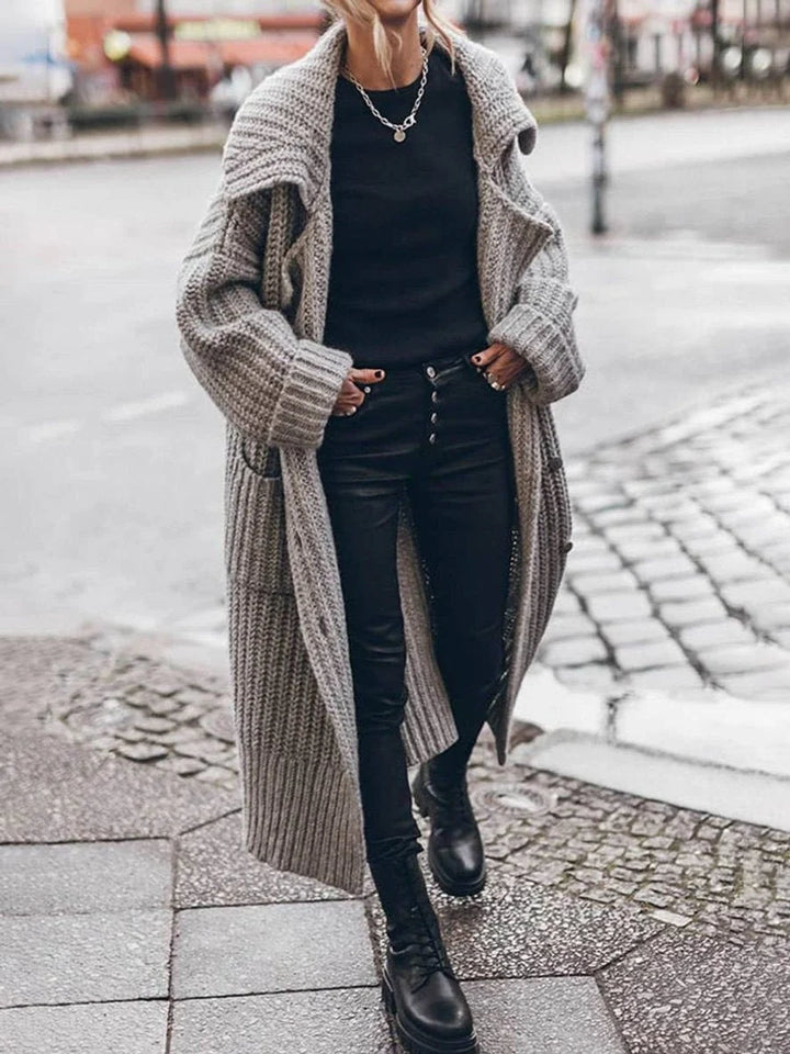 Mariana | Cardiégan De Punto Grueso Oversize Mujer Largo Con Bolsillos