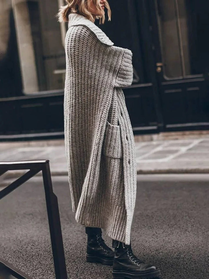 Mariana | Cardiégan De Punto Grueso Oversize Mujer Largo Con Bolsillos