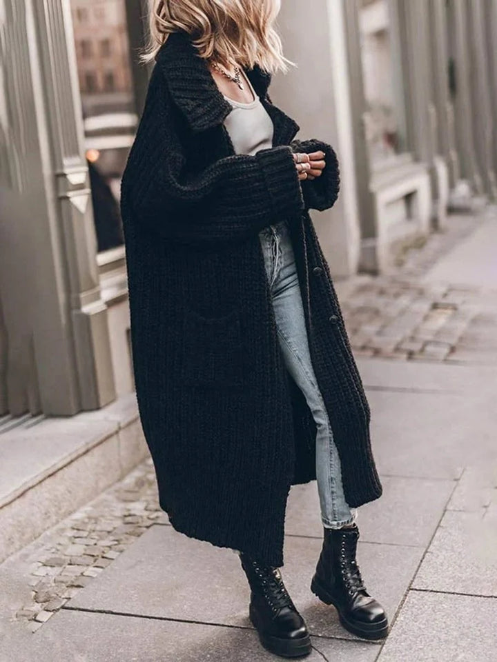 Mariana | Cardiégan De Punto Grueso Oversize Mujer Largo Con Bolsillos