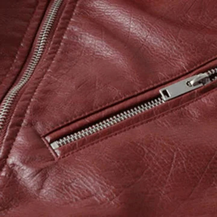 Mariana | Chaqueta Biker De Cuero Sintético Mujer Con Cinturón