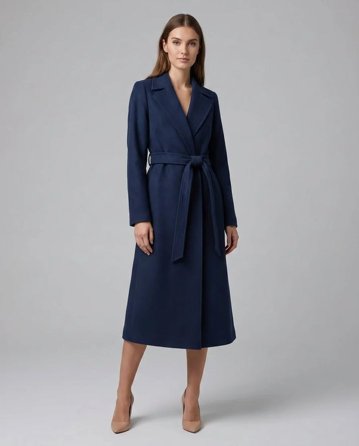 Matilde | Trench Coat De Mezcla De Lana Largo Mujer Cinturón