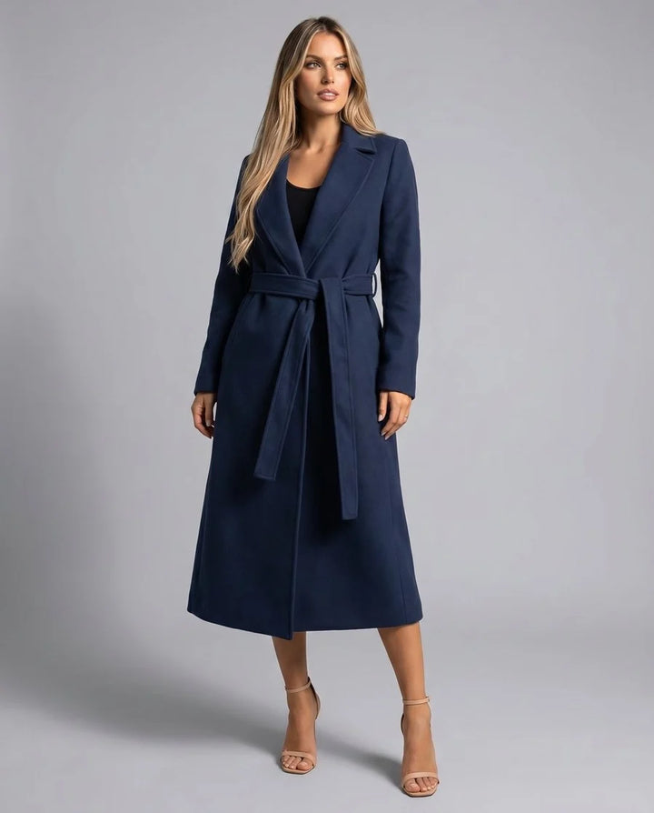 Matilde | Trench Coat De Mezcla De Lana Largo Mujer Cinturón