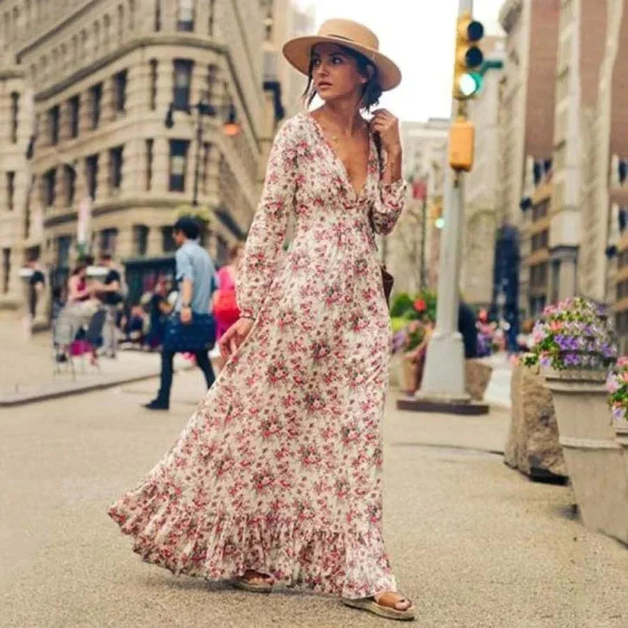 Ilse™ | Vestido Maxi Floral De Estilo Ibicenco
