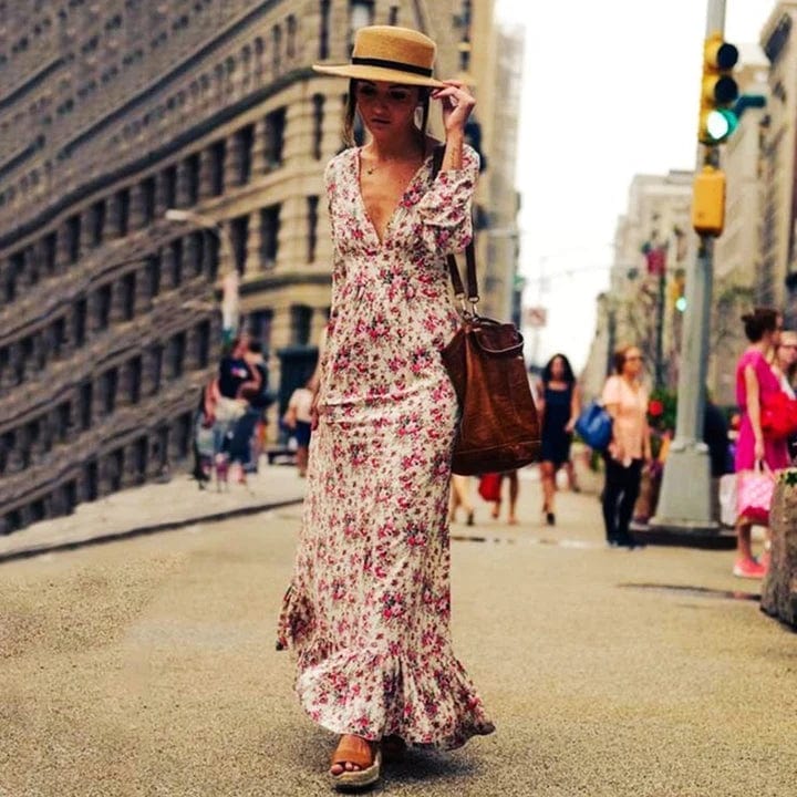 Ilse™ | Vestido Maxi Floral De Estilo Ibicenco