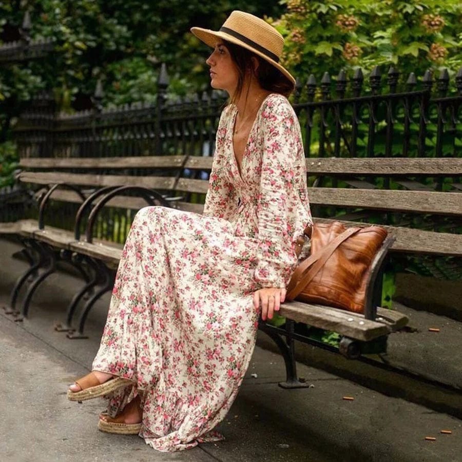 Ilse™ | Vestido Maxi Floral De Estilo Ibicenco
