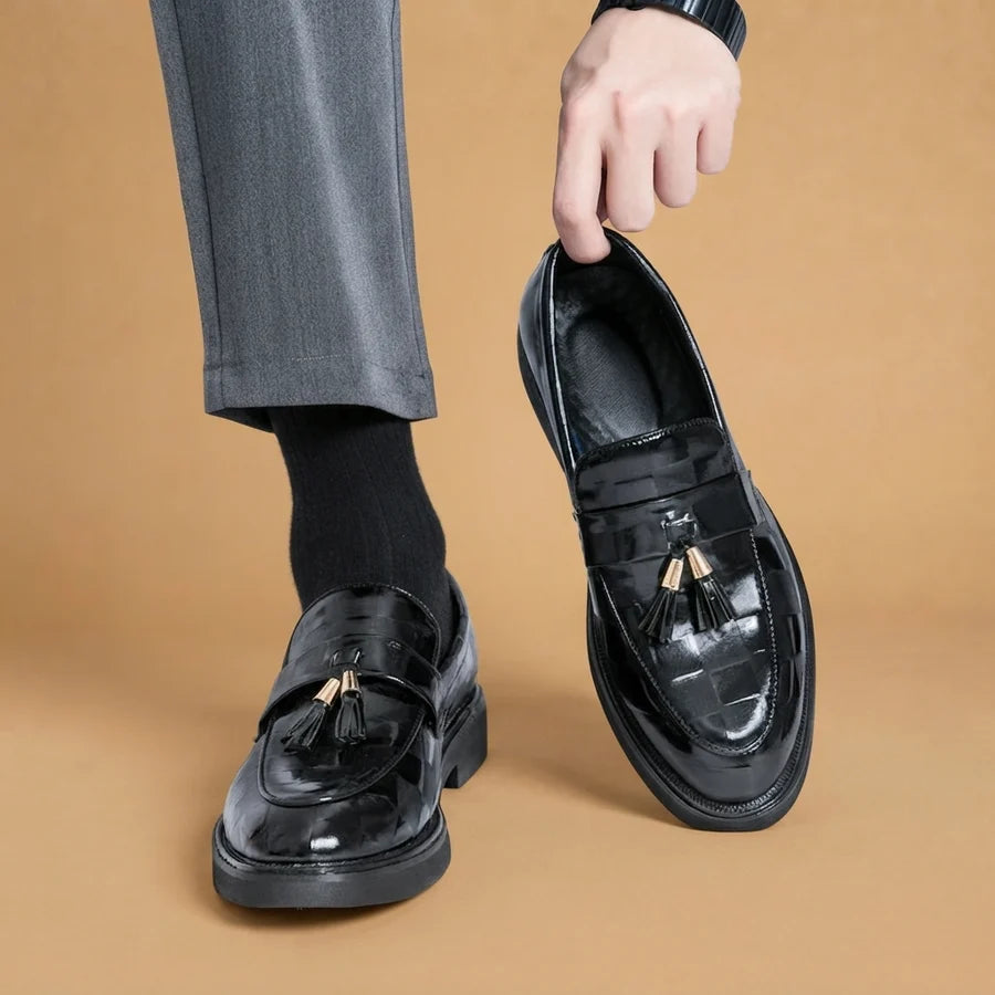 Gustavo | Mocasines De Cuero Con Borlas Hombre Suela Robusta