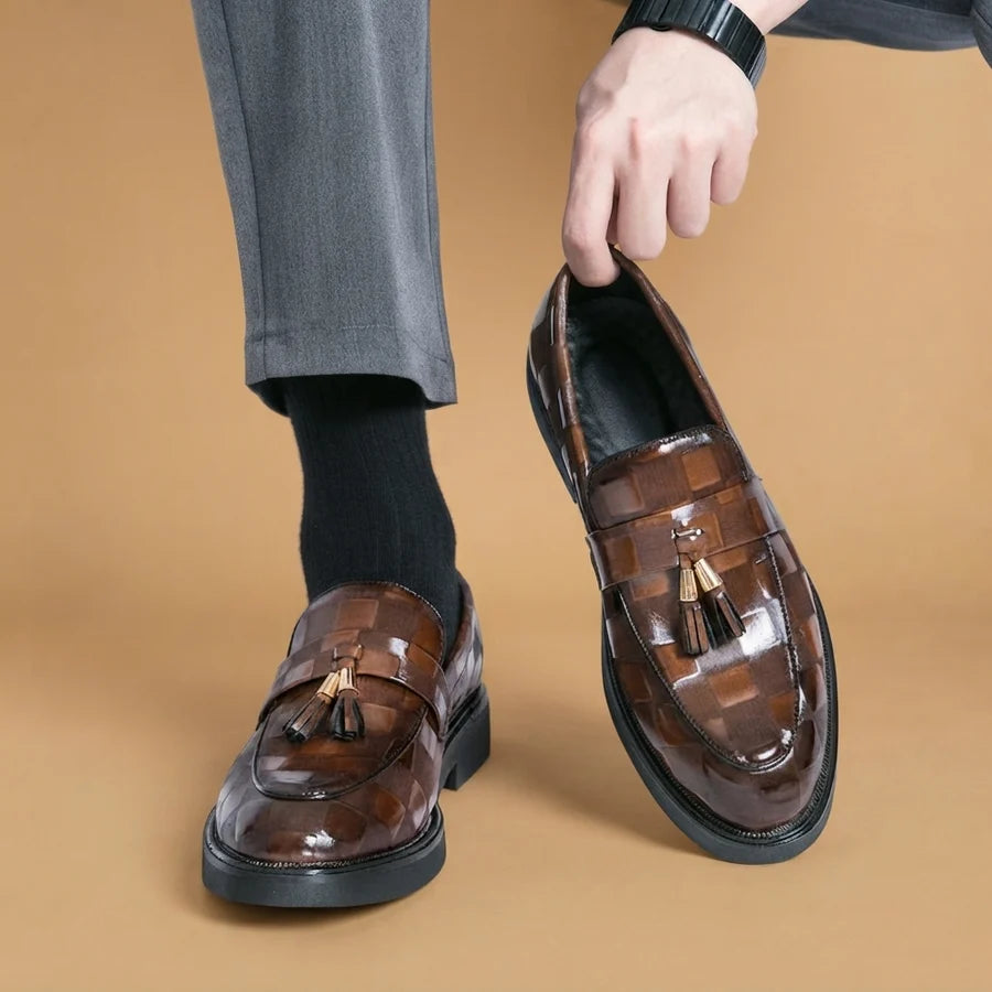Gustavo | Mocasines De Cuero Con Borlas Hombre Suela Robusta